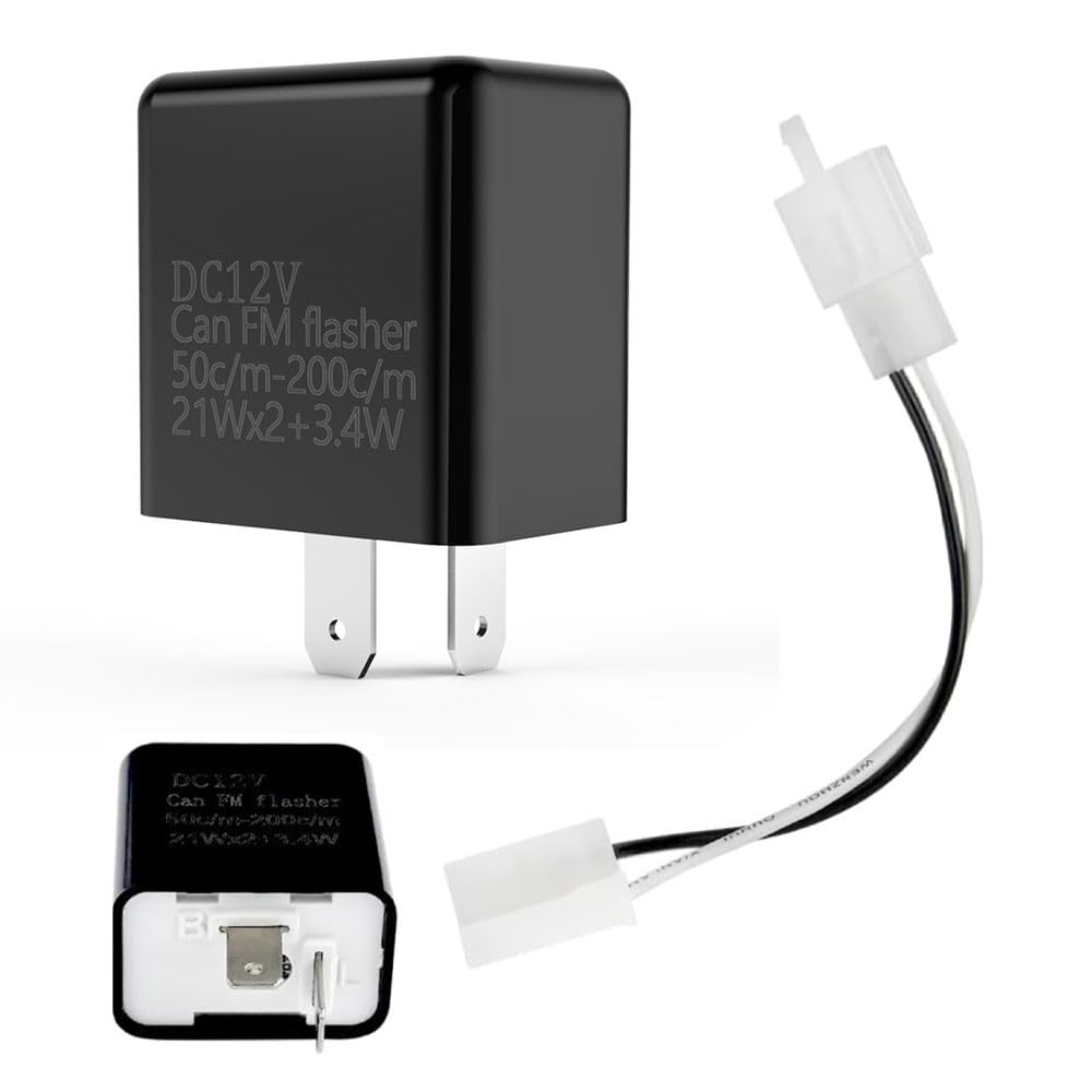 YIXINLYMY バイク ウインカーリレー ウインカーリレー 2ピン 12V フリッカー速度調整 (リレーとハーネス)1セット の商品画像