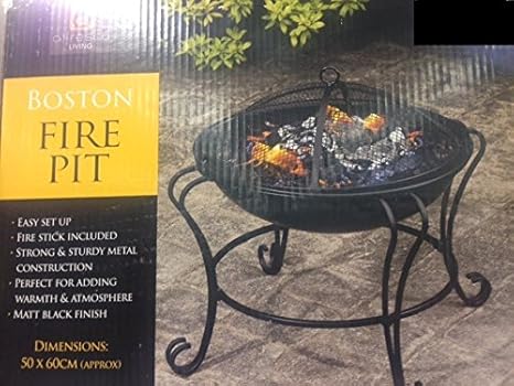Boston Firepit Garden Outdoor Fire Log Burner Amazon Co Uk