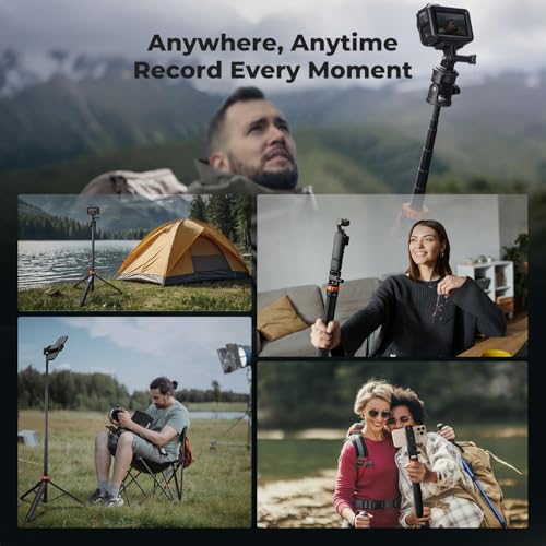 K&F Concept 69" Extendable Phone Tripod, Light Stand for DJI Pokect 4/3 | for GoPro for Insta360 X5X4 for DJI OSMO Pokect 4/3, Light, Projectors, Remote Control, 1/4" Screw, Light Stand,MS24