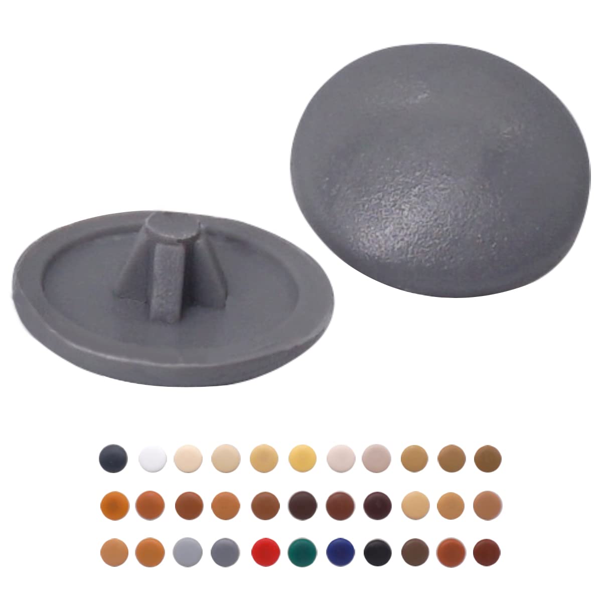(Pack of 50 pcs) Pozi Screw Cover Caps 12 mm Diameter, Pozidriv Head Clip On Plastic Covers, Furniture Decorative Cap (50, Grey S25)