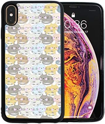 Cute Cat Sleep iPhone Xs Max Case. TPU + Pearl Plate + PC Material Cover Case Drop Protection Multifunction Shock Absorption Phone Case for iPhone Xs Max
