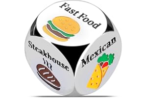 ACCOLIAMBER Couples Gifts for Girlfriend Boyfriend Dating Food Decision Dice Decider Gifts One Year 11 Year Silver Anniversary for Husband Wife Valentines Christmas Birthday Decision Gifts for Her Him Best Friend