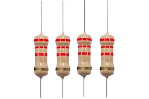 California JOS 2.2K Ohm Carbon Film Single Fixed Resistor - 1/2 W (0.5 Watts) 5% Tolerance, 5000 R, 5000 ohm, 5000 (40 Pack)