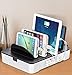 Okra USB Charging Station for Multiple Devices, 6 Port USB Wall Charger Charging Hub with Docking Station Organizer for Phone Tablet iPhone iPad (White)