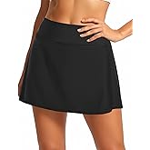 Daci High Waisted Swim Skirt - 2025 A-line Bathing Suit Skirt with Boxer Liner Tummy Control Skort Swimsuit Bottoms for Women