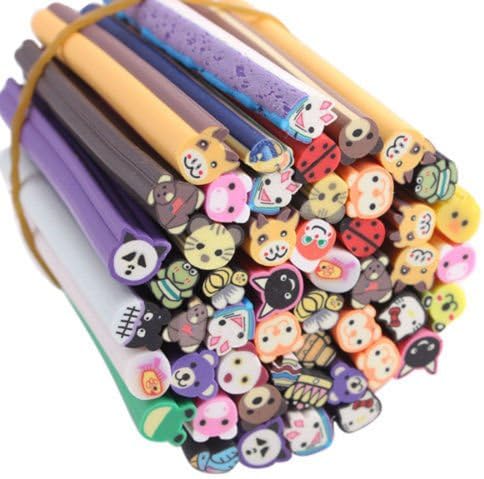Sugar NAILS - HOT 50pcs 3D Nail Art Fimo Canes Stick Rods Polymer Clay Stickers Decoration DIY