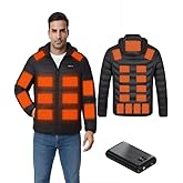 ALTWEIWEN Heated Down Jacket for Men and Women with Power Bank,16000mAh Battery 23 Graphene Heating Element
