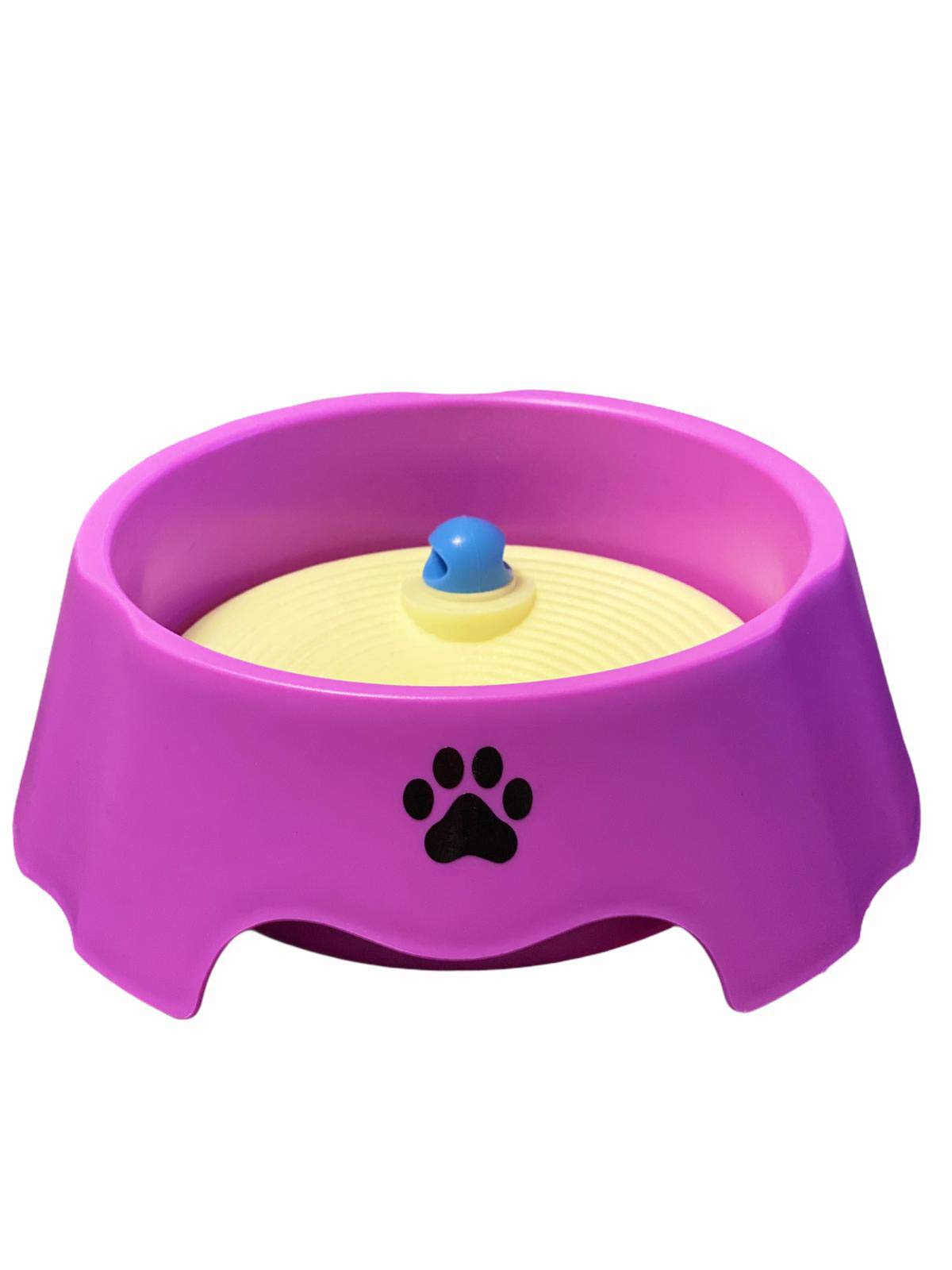 Pet Living Dog Cat No Spill No Mess Pet Bowl Suitable for Slower Drinking for Dog Puppy Cat water Bowl (Purple)