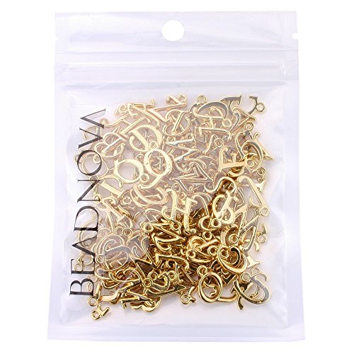 3 BEADNOVA+Plated+Alphabet+Charms+Jewelry