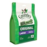 GREENIES Dental Dog Treats, Large, Original Flavor, 12 Treats, 18 oz.