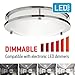 OSTWIN 18 Inch LED Flush Mount Ceiling Light, 28W (225W Equivalent), 1960 Lm, Dimmable Close to Ceiling Light Fixture for Kitchen Hallway Laundry, Brushed Nickel, 4000K, Energy Star, ETL