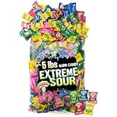 WARHEADS Extreme Sour Hard Candy Assorted Flavors Bulk Bag 5 lb Size | Extra-Large Supply Works Well For Fundraising, Parties, Candy Stations, And Preparing Treats For Many Guests
