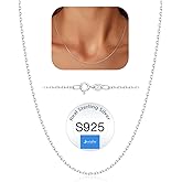Jewlpire 925 Sterling Silver Chain Necklace for Women, 14K Gold Plated Chain for Women 1.2mm 1.3mm Cable Chains, Thin & Dainty Women's Chains Necklaces 16 18 20 22 24 26 Inch