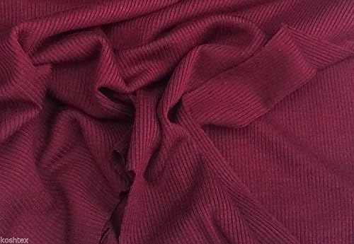 Micro Modal Spandex 2x1 Jersey Rib - Burgundy Eco-Friendly Fabric 4 Way Stretch