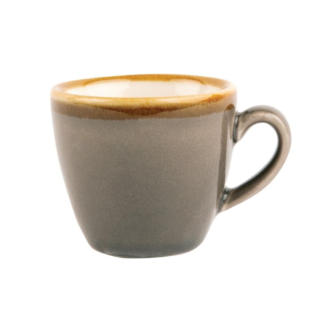 Olympia Kiln Espresso Cups, Grey, 85ml (6 Pack) - Porcelain Hand Painted Coffee Shots Mugs HC388