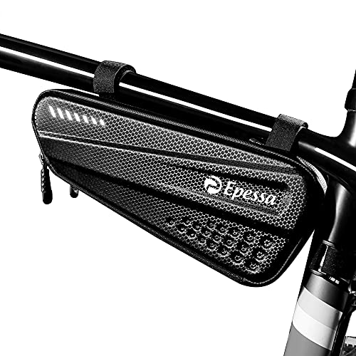 Epessa Bike Frame Bag Waterproof, Hard Shell Bike Storage Tool Bag for Cycling Top Tube Bag