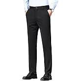 Mylldey Men's Regular Fit Dress Pants Casual Business Flat Front Mens Wrinkle Free Comfort Stretch Pants