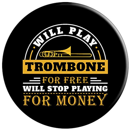 Funny Will Play Trombone Player Band Gift Accessories Stuff PopSockets Grip and Stand for Phones and Tablets - Thumbnail 2