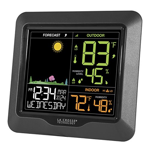 thumbnail image 2 of La Crosse Technology S84107-INT Color Forecast Weather Station – Black, Wireless, Indoor/Outdoor 2 of 6