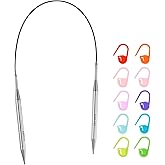 HARFINGTON Knitting Needles Size US 10.5(6.5mm) Circular Needle 16 Inch(40cm) Round Metal Stainless Steel Needle for Handmade Projects DIY Knitting