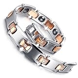 Mens Tungsten Bracelet, Rose Gold & Silver, 7.9