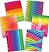 New Generation - Rainbow - 2 Pocket Folders/Portfolio 6 Pack Letter Size with 3 Hole Punch to use with Your Binder Heavy Duty Glossy Finish UV Laminated Folder - Assorted 6 Fashion Design (6 Pack)