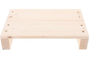 HONMEET Wooden Foot Stool for Seniors 30X20X6Cm Indoor Step Stool for Kitchen and Office Without Non-Slip