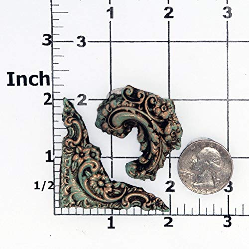 Corner Victorian Scroll Work Silicone Mold Fondant Chocolate Candy Resin Polymer Clay Mold