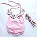 Baby Girls Halter Backless Bowknot Ruffle Romper and Shorts Outfits Set with Headband Pink 70(0-6M)