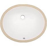 Undermount Bathroom Sink Oval - Dcolora 18"x15" White Porcelain Ceramic Oval Vessel Sink Under Counter Lavatory Vanity Bath S