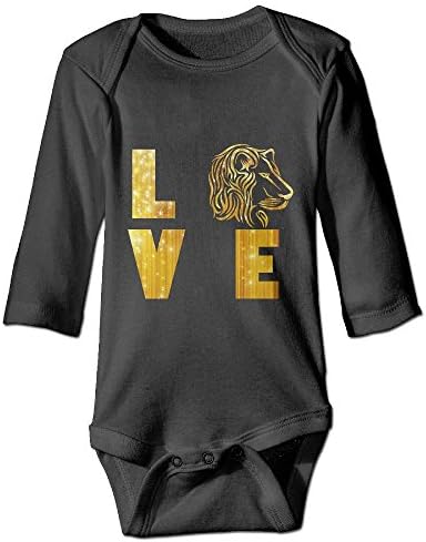 Yhlala Rasta Lion Reggae Love Gold Gliter Baby Boys Girls Comfortable One Pack Long Sleeve Bodysuits Onesies