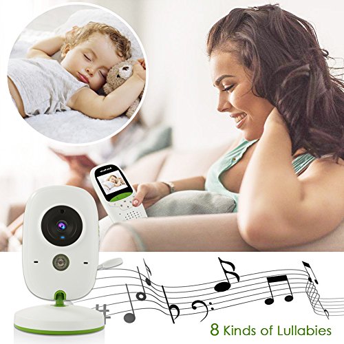 Video Baby Monitor with Auto Night Vision Digital Camera, Two Way Talkback, Temperature Sensor, Lullabies, VOX Function, Feed Alarm/Timer Setting and 20 Hours Standby (2.0 Inch LCD Display) - Thumbnail 3