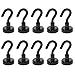 BIGTEDDY - 10pcs D16 16mm Strong Neodymium Magnets Magnetic Hanging Hooks for Indoor / Outdoor Use (Black)