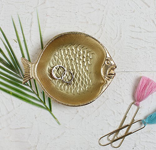 storeindya Trinket Dish Serving Platter Metal Handmade Antique Platter With Brass Platting Finish Serveware Kitchen Dinning Accessory Thanksgiving Return Gift Christmas Festive Present - Thumbnail 3