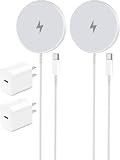 Magnetic Wireless Charger for Apple iPhone 17/16/15/14/13/12/11/AirPods, 2-Pack Fast Charging Long Cable 10ft Magnet Pad & 2-Pack Type-c Charger Block, White