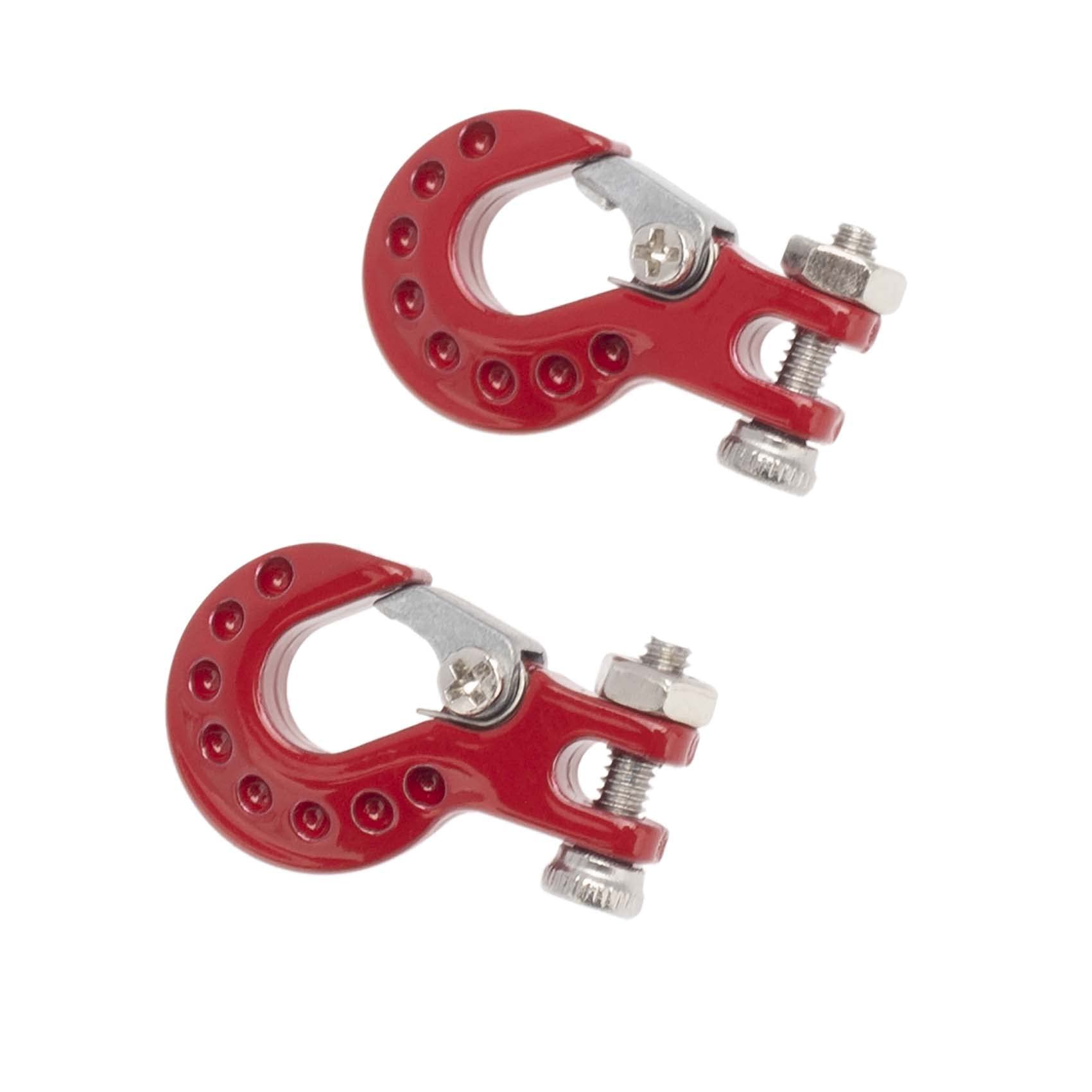 Photo 1 of LAFEINA RC Crawler Winch Hooks, Metal Trailer Tow Hook for 1/10 RC Car SCX10 Tamiya CC01 D90 D110 TF2 TRX4 Accessories (B, Red)