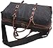 IBLUE Oversized Pu Leather Trim Travel Tote Duffel For Men,Weekend Shoulder Bag Weekender Overnight Carryon Handbag Durable Water-proof Bag,#B003 (Pu Leather Black Color)