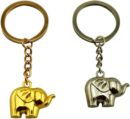 Amazon Co Jp Navire 幸運 の ゴールド シルバー ぞう ペアキーホルダー 金 銀 象 ホーム キッチン