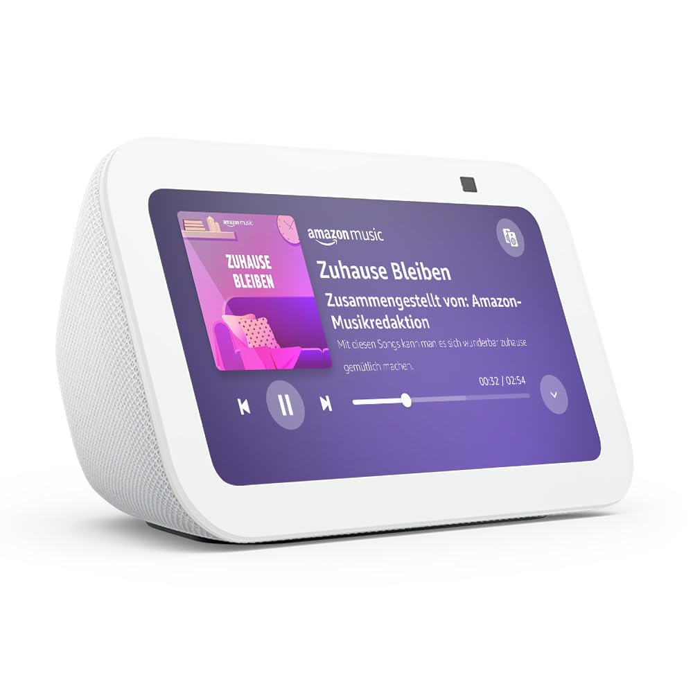 Echo Show 5 (Neueste Generation) | Kompakter smarter Touchscreen mit Alexa zum Steuern deines Smart Homes und mehr | Weiß