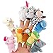 LEORX 10pcs Different Cartoon Animal Finger Puppets Soft Velvet Dolls Props Toys