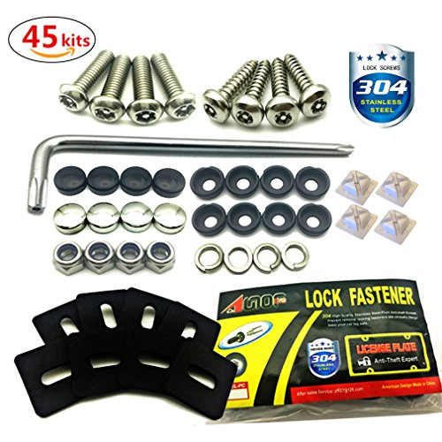 License Plate Screws Stainless Steel Antitheft Tamper Resistant Kit