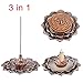 UOON Bronze Lotus Flower Incense Stick Burner Holder Ash Catcher(3 in 1), Red