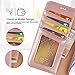Arae Wallet Case Designed for iPhone XR PU Leather flip case Cover [Stand Feature] with Wrist Strap and [4-Slots] ID&Credit Cards Pocket for iPhone XR 6.1 inch - Rose Gold