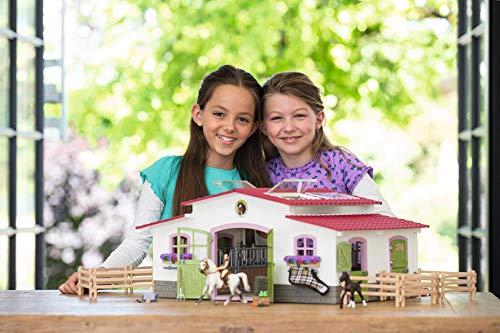 schleich 42344 HORSE CLUB Reiterhof mit Reiterin und Pferden, 97 Teile Spielset mit 2x schleich Pferde Figur, Reiterin-Figur und viel Zubehör, Spielzeug für Kinder ab 5 Jahren – Bild 3