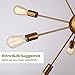 Housen Solutions Sputnik Chandeliers 12 Lights Vintage Brass Pendant Lighting, UL Listed