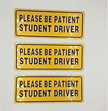 Korlen Highly Reflective Student Driver magnet Car Safety Caution Sign (Set of 3)