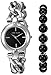 Anne Klein Women's AK/2837ONYX Silver-Tone Watch and Onyx Beaded Bracelet Set