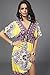 Wander Agio Womens Lace Short Sleeves Princess Dress Printing Beach Cover-up Yellow,One Size