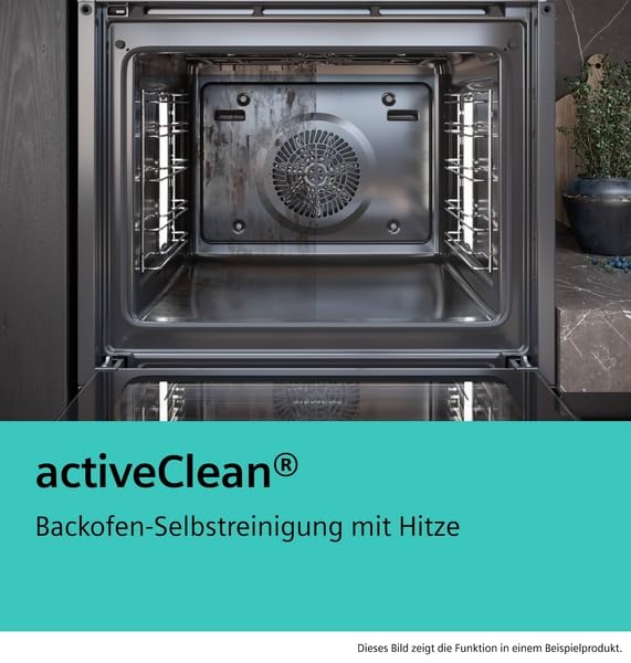 Siemens HB571ABS3 iQ300 Einbau-Backofen, 60 x 60 cm, LED-Touchbedienung, cookControl10, 3D-Heißluft, Umluftgrill, Schnellaufheizung, Pyrolyse, activeClean, Kindersicherung, Edelstahl 7