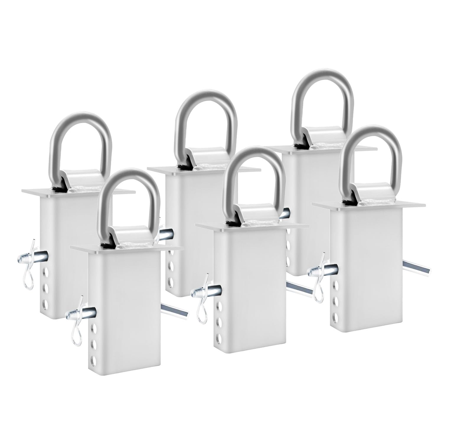 Photo 1 of SALUINOKI 6Pack Trailer D Ring Stake Pocket Utility Car Trailer Accessories Trailer Tie Down D Ring Pocket Hook Silver